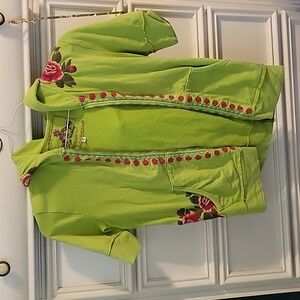 Johnny Was LA short sleeve hoodie, XS